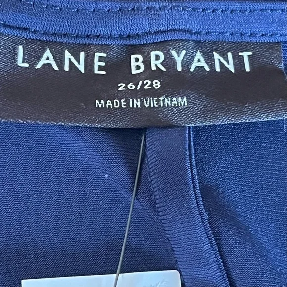 Lane Bryant Wrap Jersey Midi V Neck Dress Navy Empire Waist Belted 26/28 NWT - Picture 3 of 11